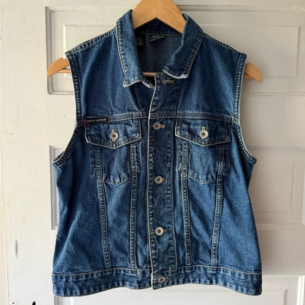 DKNY Blue Denim Vest